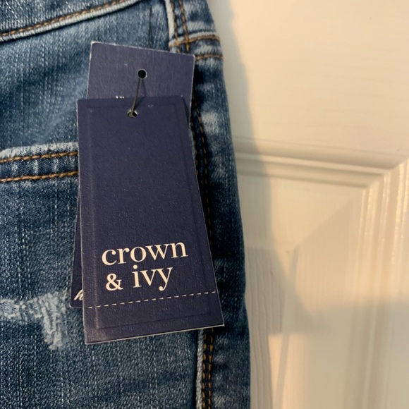 NWT Crown & Ivy Women's High Rise Skinny Distressed - Picture 5 of 9